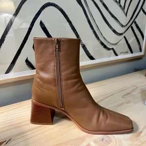 Heel Leather Ankle Boot